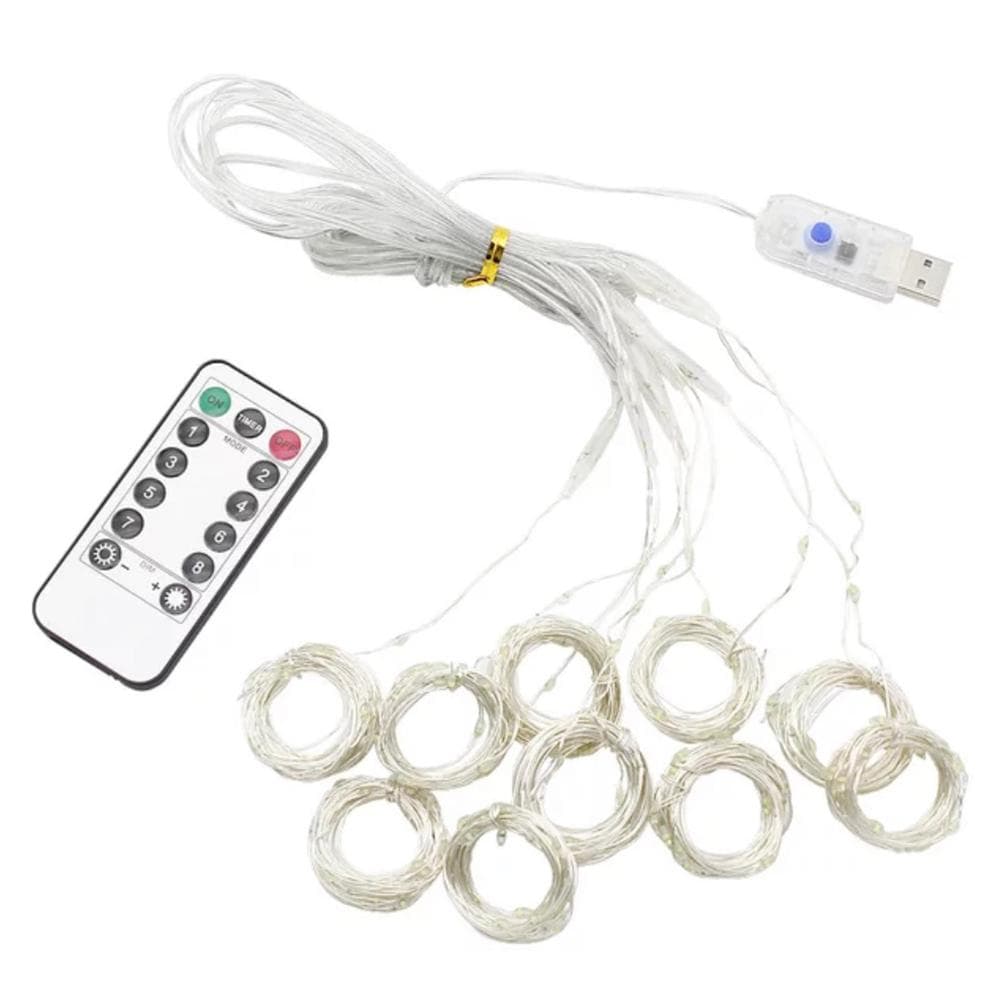 USB-driven LED-gardin - Varmt Ljus