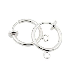 2-pack Silver Clip-on rhnge Fake Piercing fr Valfritt Hnge