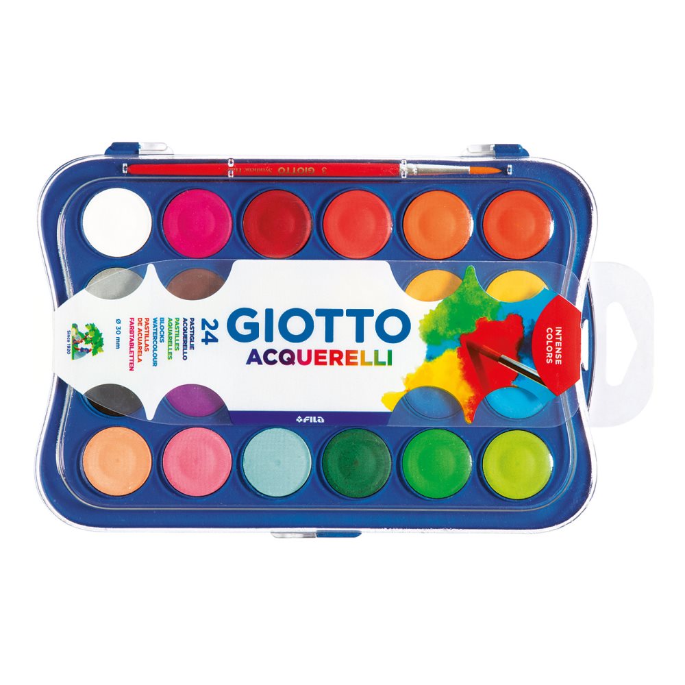 Vattenfärg 24-p + pensel, Giotto Aquarelli