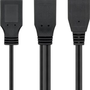 USB 3.0 Dual Power SuperSpeed-kabel, svart