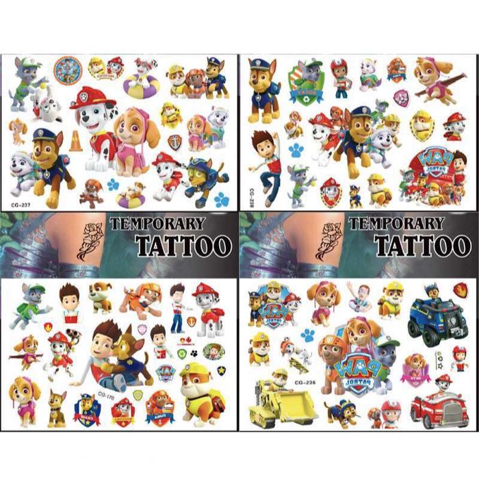 Paw patrol tatueringar - 4 ark - Barn tatueringar