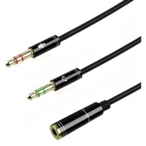 Ljudadapter - Phonillico - Jack 3,5 mm - 1 hona till 2 hanar - Svart - Anslut hörlurar/öronsnäckor