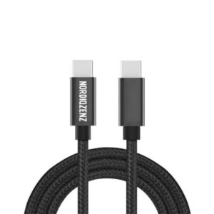 NORDIQZENZ 60W Flätad USB-kabel typ C till typ C, 1,5 m