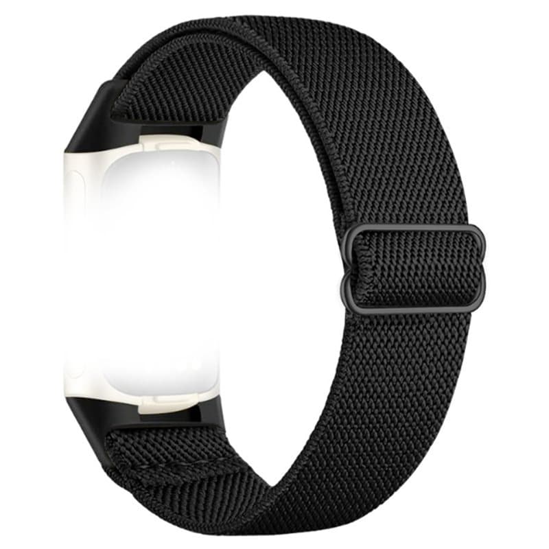 Klockarmband i Nylon fr Fitbit Charge 5/6 Svart