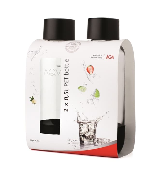 AGA AQVIA "on-the-go" 0,5L, PET-flaska, 2-pack (Svart) BF 2026