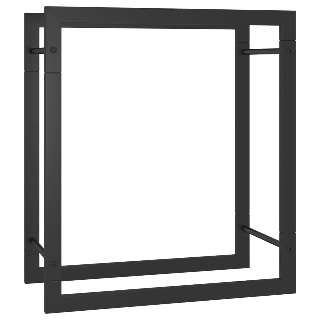 vidaXL Vedstll matt svart 50x28x56 cm stl