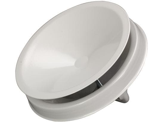 LINDAB Reglerventil KIR 125 (RAL9003) för leverans med täckplatta. Monteras i ventilram VGL, VGU eller VGM.