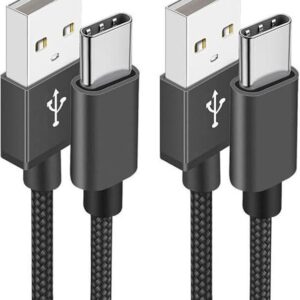 USB C-kabel, [1M/2-pack] Snabbladdningskabel USB C 3A Typ C Flätad kabel USB till USB C för Samsung Galaxy S21 S22