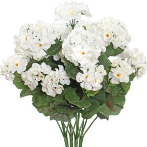 OBOSOE 1/6/12/24-Pack Konstgjorda Pelargonier, UV-tåliga Falska Blommor Utomhus Växter Dekor