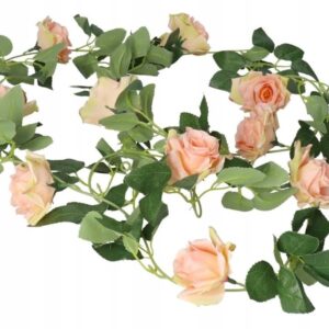 KONSTGJORDA BLOMMOR VÄXTER GIRLAND 220CM ROSROSOR