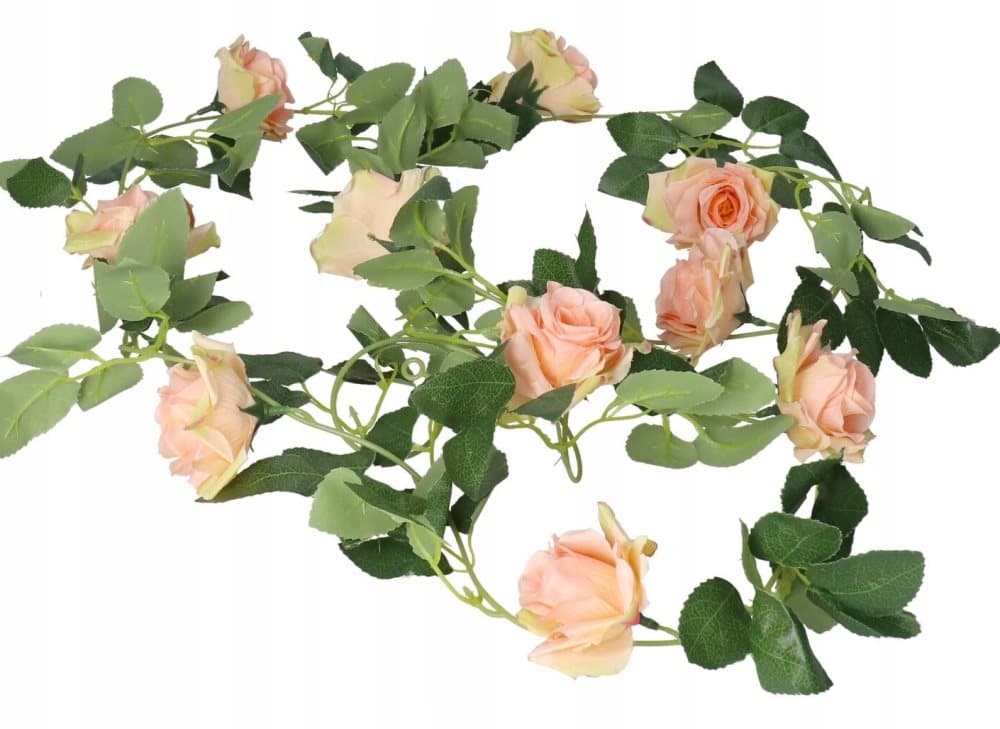 KONSTGJORDA BLOMMOR VÄXTER GIRLAND 220CM ROSROSOR