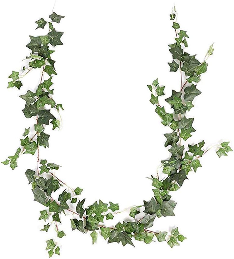 Konstgjord Murgröna Girlang 180 cm - Hängande Efeu med Blad för Trädgård, Bröllop, Fest och Väggdekoration