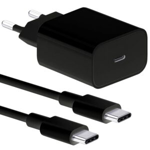 Laddare fr Samsung 25W - Snabbladdare USB-C - Strmadapter+Kabel 2m