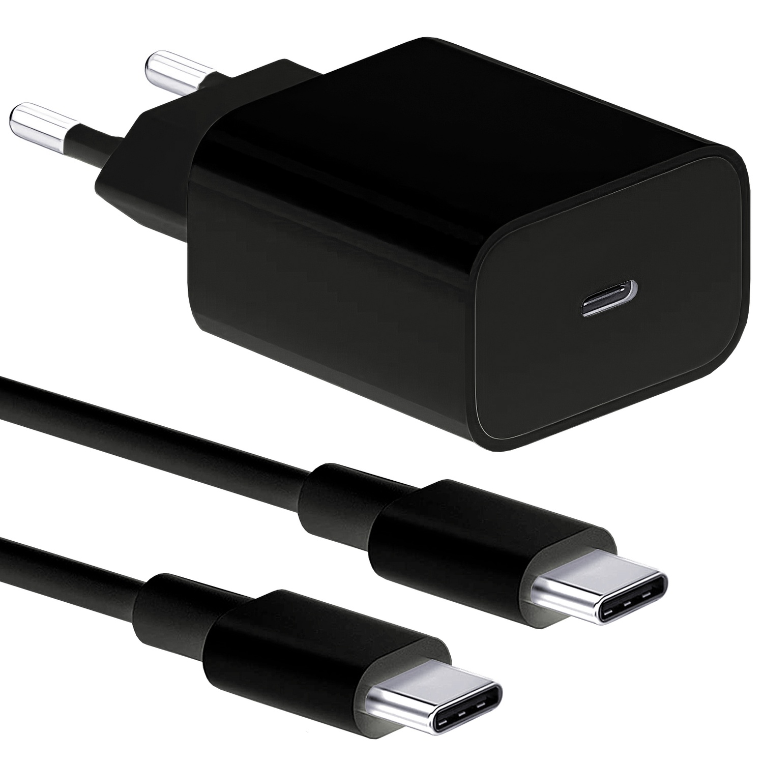 Laddare fr Samsung 25W - Snabbladdare USB-C - Strmadapter+Kabel 2m