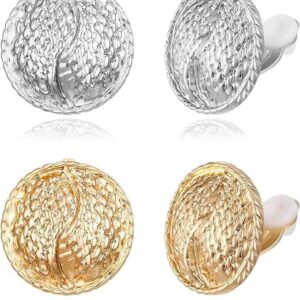 2 par matt guld klmma p rhngen, guld klmma p rhngen fr kvinnor Ingen piercing Mode smycken present