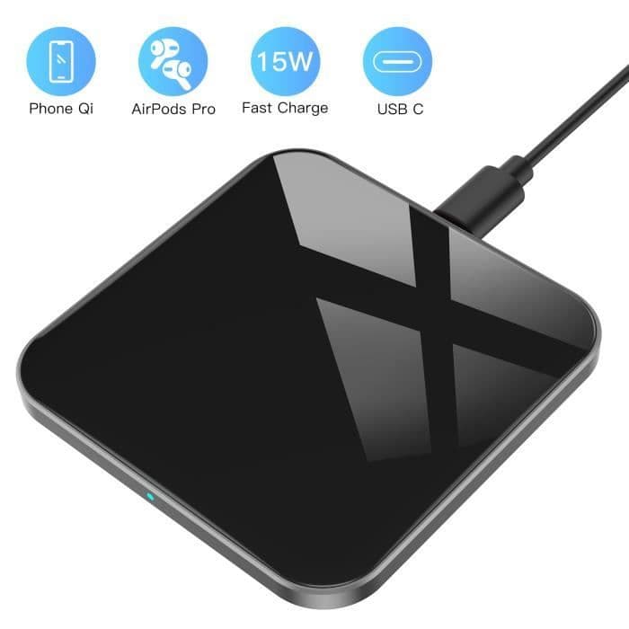 15W snabb trådlös laddare Qi snabbinduktionsladdare 15W/11W/10W/7.5W/5W för iPhone Samsung Huawei AirPods Pro