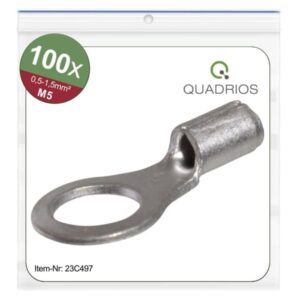 Quadrios 23C497 Ringplintar Tvärsnitt (max.)=1,5 mm² Håldiameter =5,3 mm Oisolerade 100 st