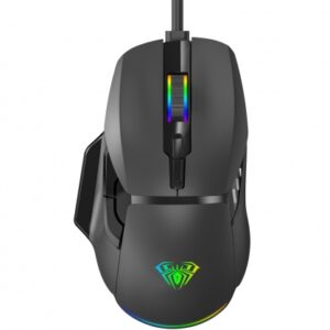 PC-mus, F815 RGB Wired Gaming-mus Svart, Aula