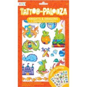 Ooly Tattoo Palooza tvttbara tatueringar - Drakar och riddare