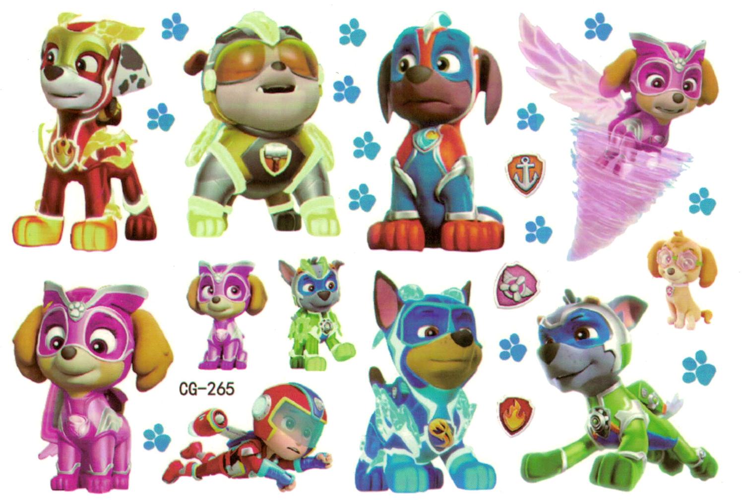 Paw Patrol The Movie barntatueringar 11 coola motiv