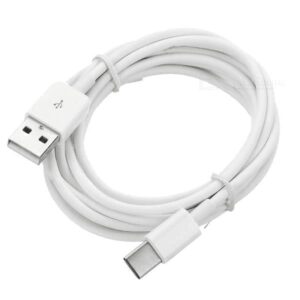 Laddare fr Samsung S10, Google Pixel, OnePlus m.fl. USB A till USB C, 1M - VIT