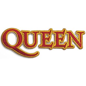 Queen Logotyp med utklippt strykjrn p plster