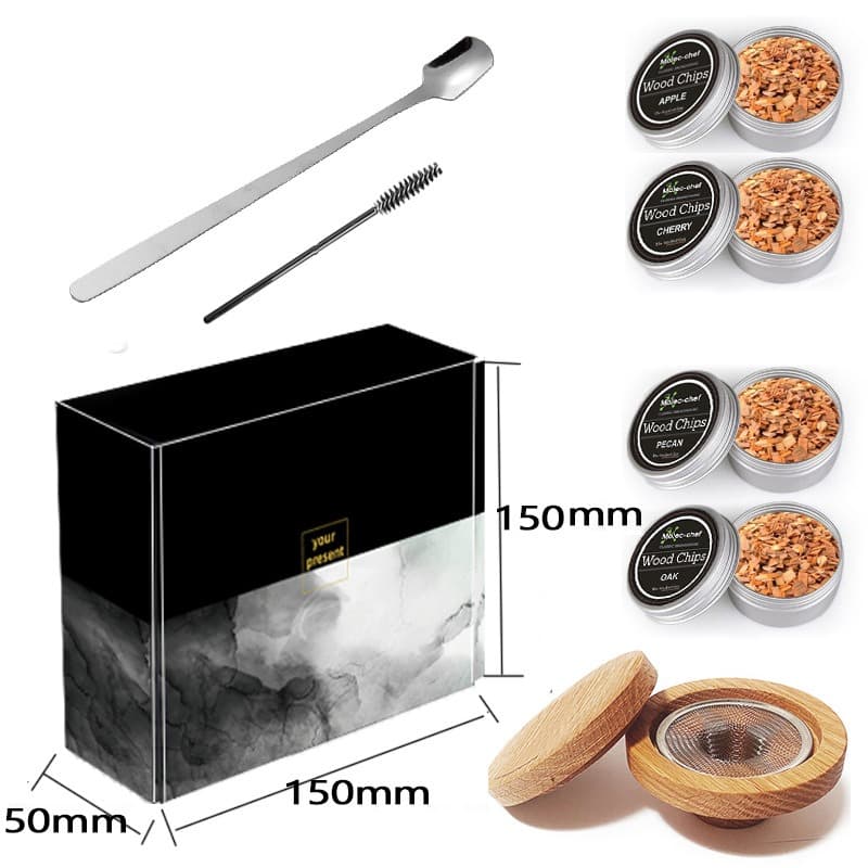 OBOSOE Cocktail Rökset Whiskey Kit 4 Träflis Smaker Julklapp Present Till Pappa Man