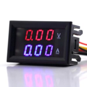 Voltmätare + Amperemätare DC 0-100V/10A
