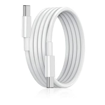 2-pack Laddare till iPhone 15 Snabbladdare USB-C Kabel Vit 3 meter