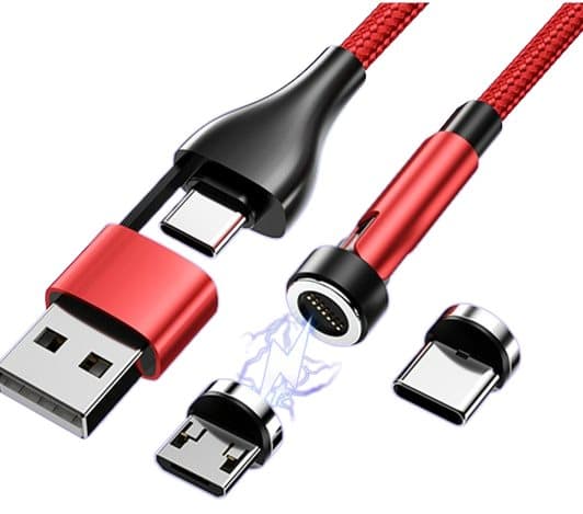 1 kabel med 2 portar Set med magnetiska USB och typ C laddningsportar