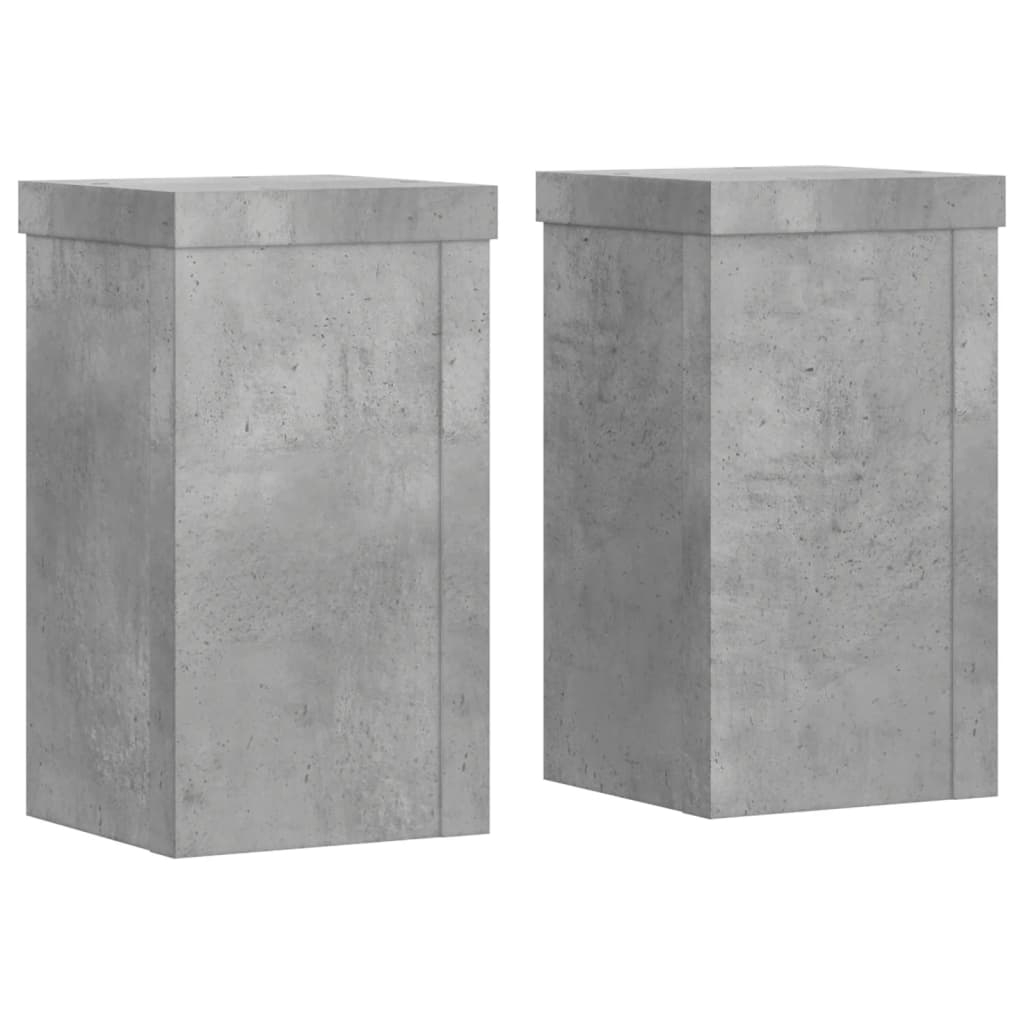 vidaXL Växtställ 2 st betonggrå 10x10x18 cm konstruerat trä