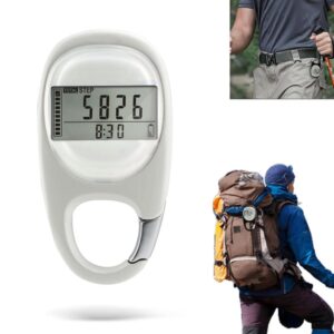 OBOSOE 3D Stegräknare – Multifunktionell Stegräknare med LED-display & Karbinhake, Portabel för Löpning och Promenader