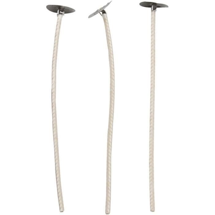 Vekar för stearinljus - CREOTIME - 10 cm - 50 st - Färg vit