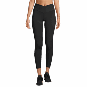 Overlap High Waist Tights, Black