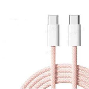 NÖRDIC 0,5m USB 2.0 USB-C till C kabel för iPhone 15/15 Pro/15 Plus/15 Pro Max 3A 480Mbps 60W rosa