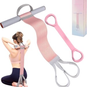 OBOSOE 2-Pack Fitnessmotståndsband & 8-Shaped Träningsband – Halkfri Pedalpuller, Elastiskt Yogapedalmotståndsband