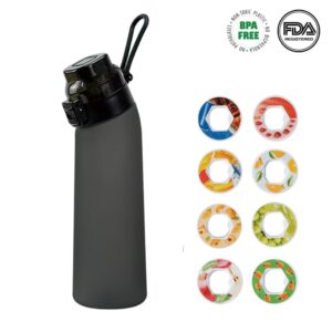 OBOSOE Air-Up Luftvattenflaska 700ml – 8 Smakkapslar | Sockerfri & Aromatisk med Suprör För Kontor, Resor & Träning