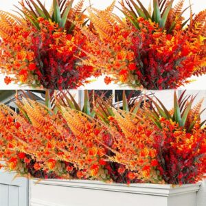 OBOSOE 1/2/5-Pack Konstgjorda Växter 9-delar Höstblommor Set – UV-beständiga Realistiska Växter för Inomhus & Utomhus