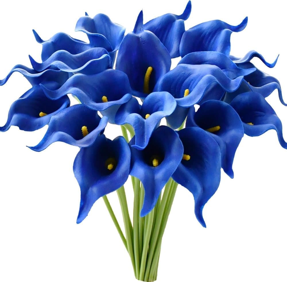 OBOSOE 1/10/20 Stjälkar Konstgjorda Calla Liljor Fuskblommor för Bröllopsbukett och Hemdekoration