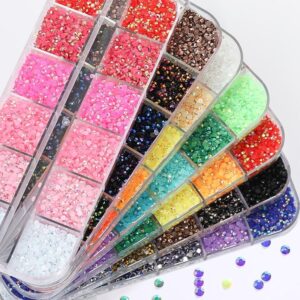 12st Rhinestone i olika storlekar i ask - Nageldekorationer