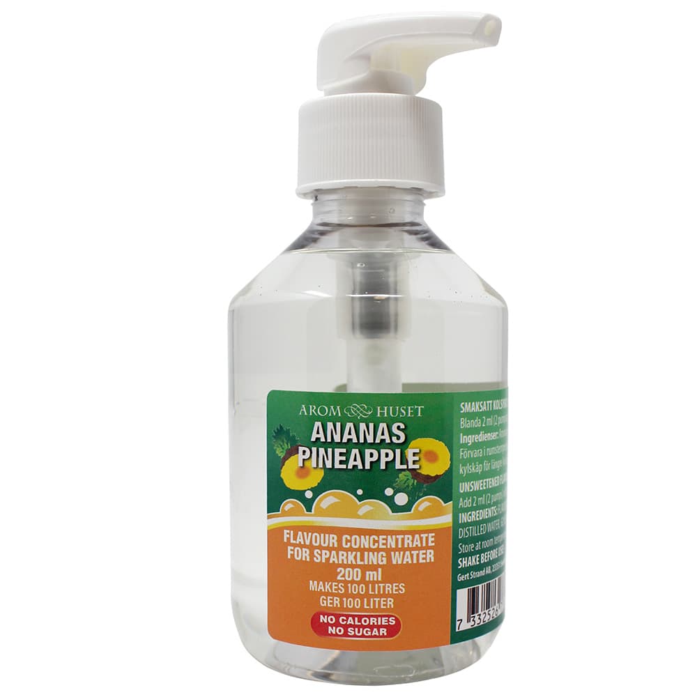 Bordsvattenarom 200 ml Ananas pumpflaska, 100 liter dryck