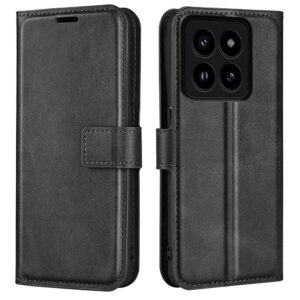 Plnboksfodral av hllbart konstlder till Xiaomi 14 Pro - Svart