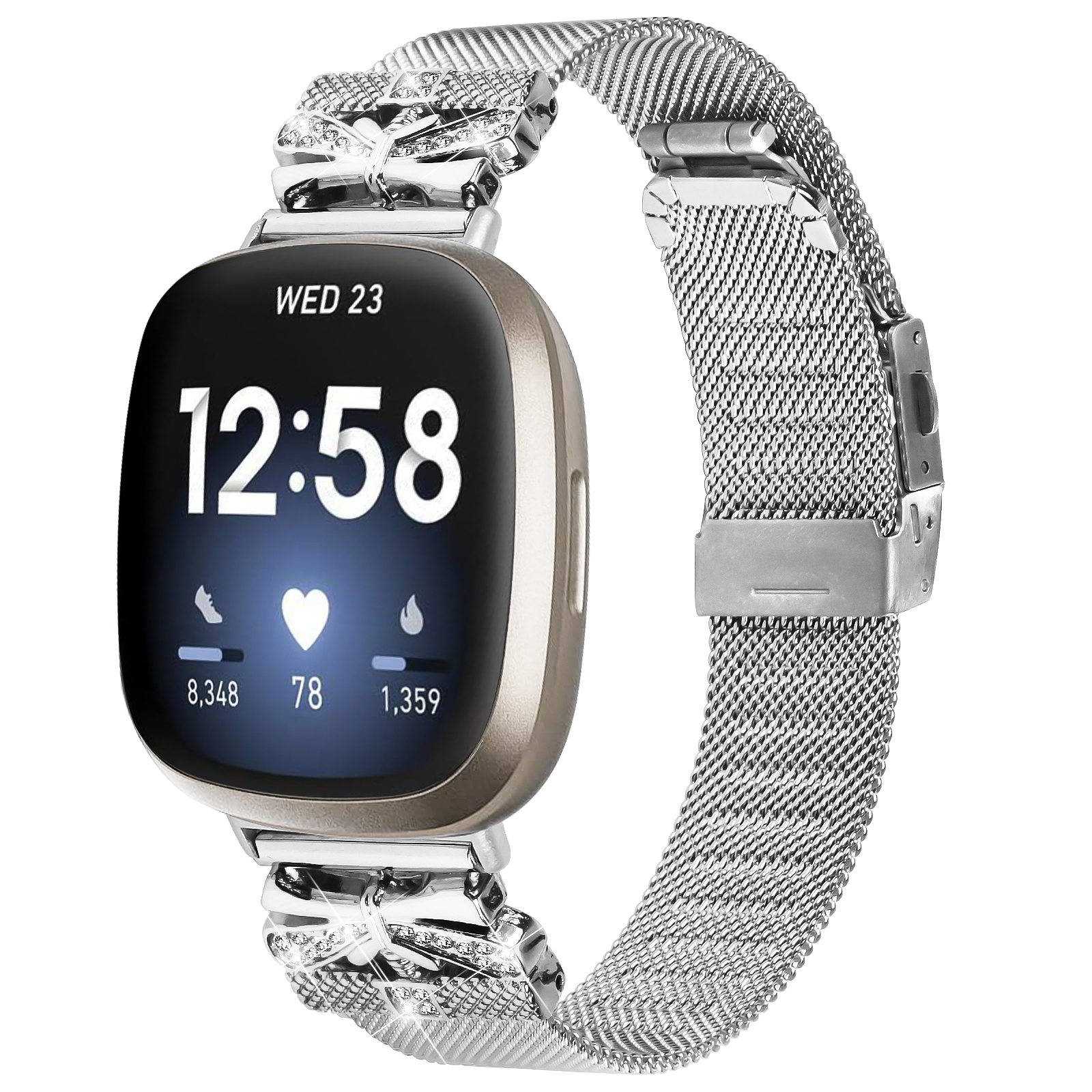 Klockarmband i Rostfritt Stl fr Fitbit Versa3/4/Sense 2