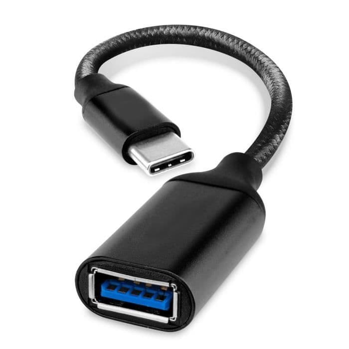 USB-C till USB-A Adapterkabel - LG - V50 ThinQ 5G - 19 cm - OTG - Nylon Flätad Aluminium