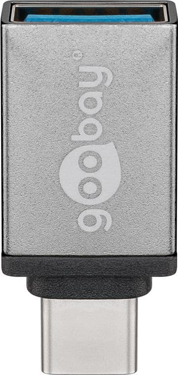 USB-C™/USB-A 3.0 OTG SuperSpeed-adapter för laddningskablar, grå