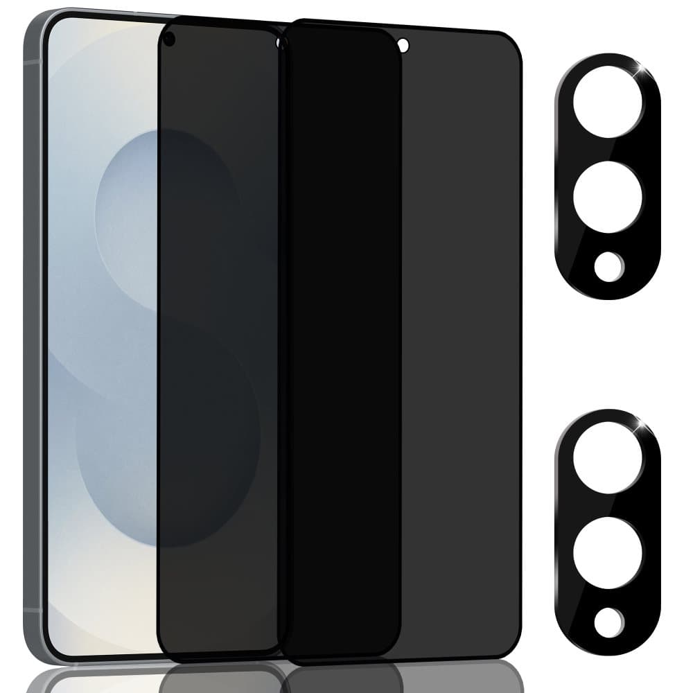 2-Pack Samsung S25 Edge Privacy Skärmskydd & 2-Pack linsskydd - Härdat Glas 9H - Super kvalitet 3D