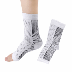 1 par korta kompressionsstrumpor med öppen tå White L/XL