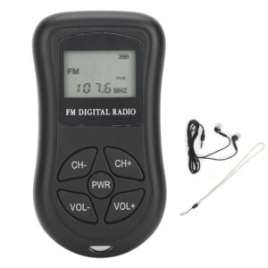 Professionell bärbar FM-stereomottagare med LCD-skärm och hörlurar - KDKA-600