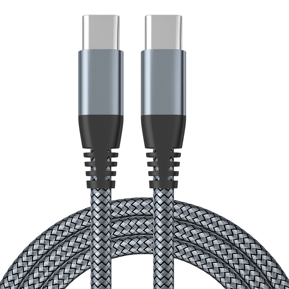 USB-C laddkabel 60 W snabbladdning, kompatibel med iPhone 15/Plus/Pro Max, Samsung Galaxy S24/S23/S22, Pixel 7 Pro Grey 2 m
