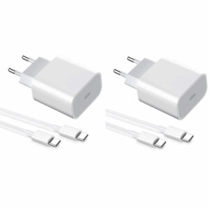 2-pack Laddare för iPhone 15 / 16/ 17 / Android 20W med USB-C till USB-C - Snabbladdare
